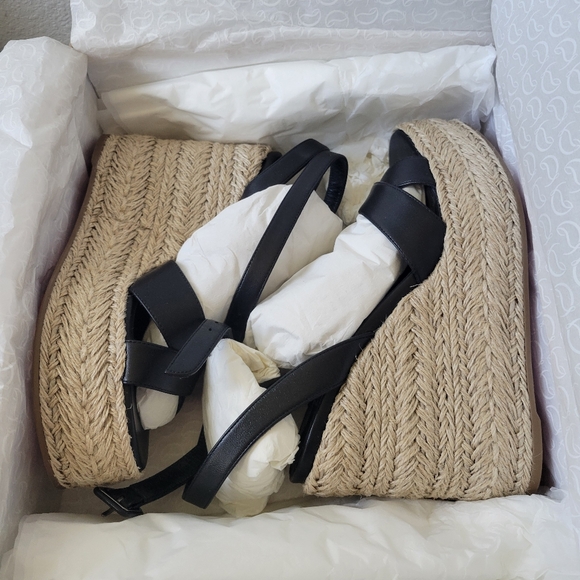 Christian Louboutin Mariza zeppa 130 black leather wedge sandals sz 39 - Picture 2 of 16